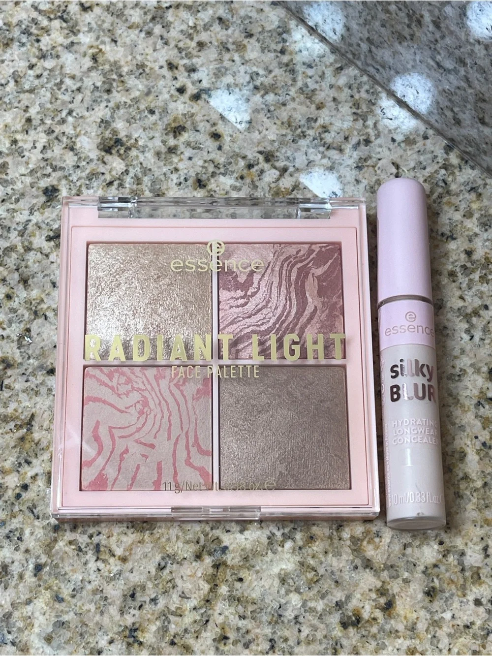 Essence Radiant Light Face Palette & Silky Blur Concealer Bronzer Highlighter